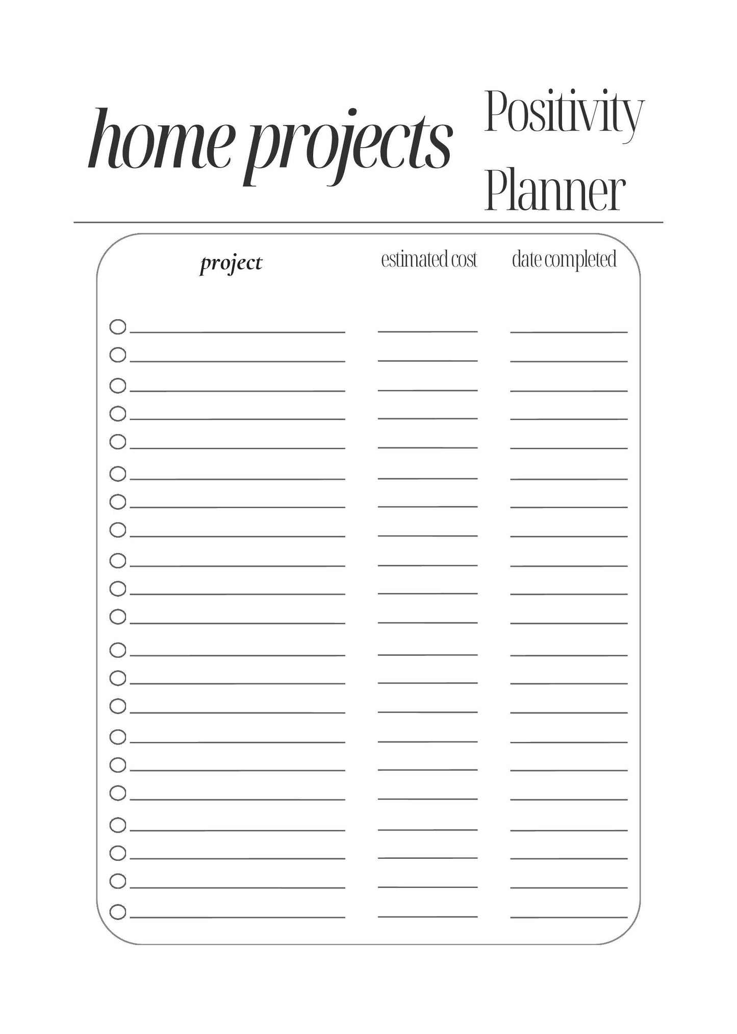 Positivity Planner & Do-It-Yourself Bullet Journal